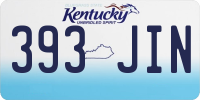 KY license plate 393JIN