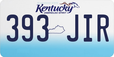 KY license plate 393JIR