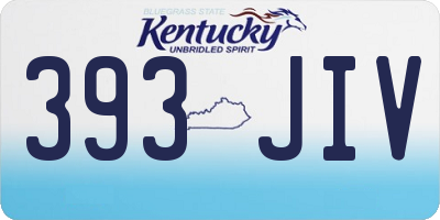 KY license plate 393JIV