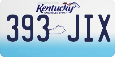 KY license plate 393JIX