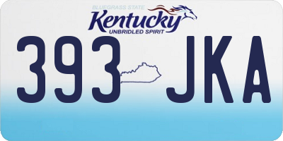 KY license plate 393JKA