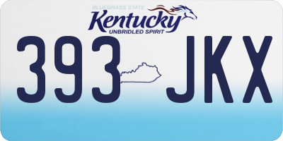 KY license plate 393JKX