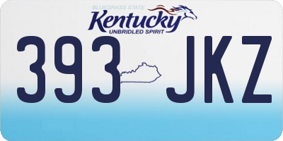 KY license plate 393JKZ