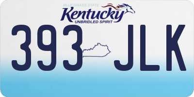 KY license plate 393JLK