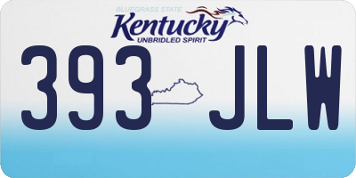KY license plate 393JLW