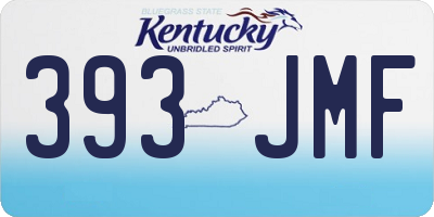 KY license plate 393JMF