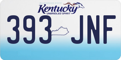 KY license plate 393JNF