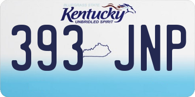 KY license plate 393JNP