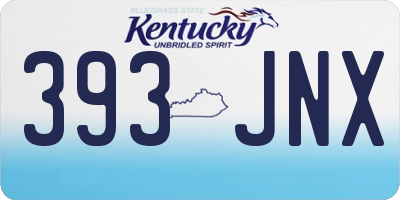 KY license plate 393JNX