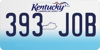 KY license plate 393JOB