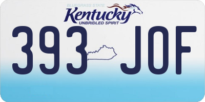 KY license plate 393JOF