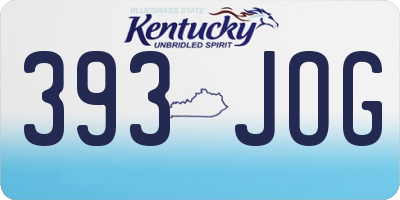 KY license plate 393JOG
