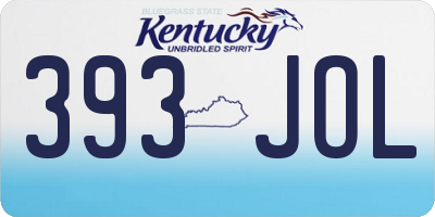KY license plate 393JOL