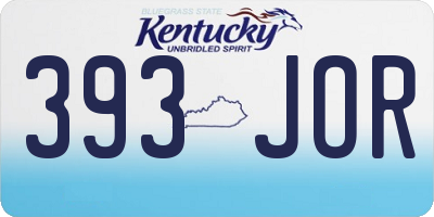 KY license plate 393JOR