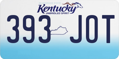 KY license plate 393JOT