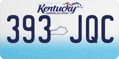 KY license plate 393JQC