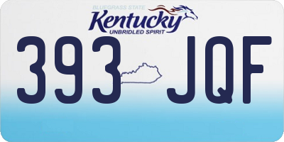 KY license plate 393JQF