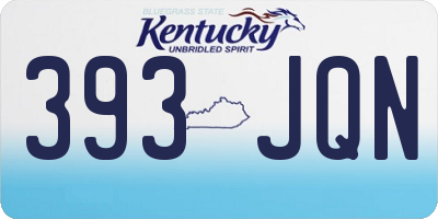 KY license plate 393JQN
