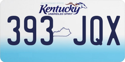 KY license plate 393JQX