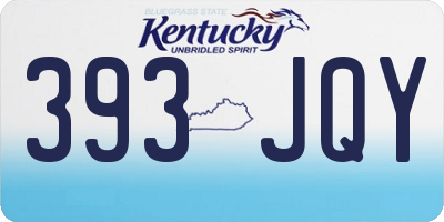 KY license plate 393JQY
