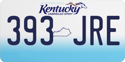 KY license plate 393JRE