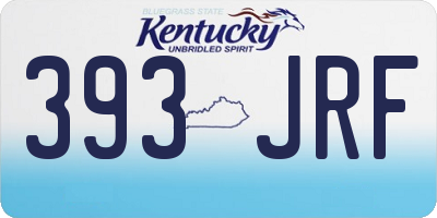KY license plate 393JRF