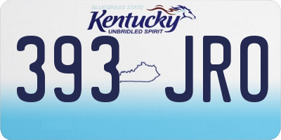 KY license plate 393JRO