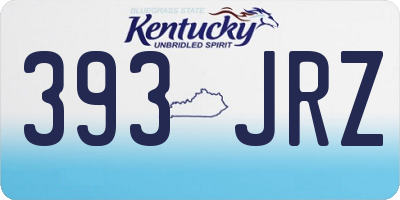KY license plate 393JRZ