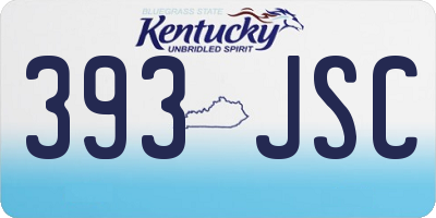 KY license plate 393JSC