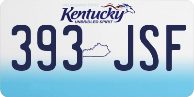 KY license plate 393JSF