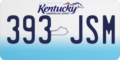 KY license plate 393JSM