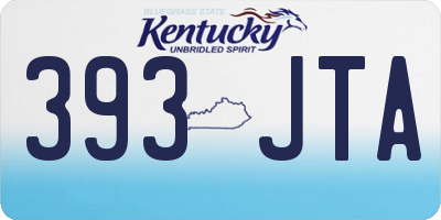 KY license plate 393JTA