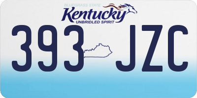 KY license plate 393JZC