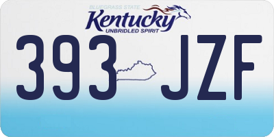 KY license plate 393JZF