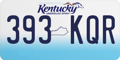 KY license plate 393KQR