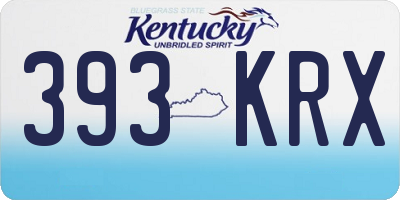 KY license plate 393KRX
