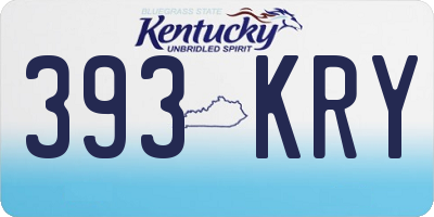 KY license plate 393KRY