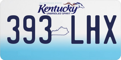KY license plate 393LHX
