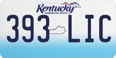 KY license plate 393LIC