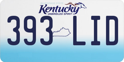 KY license plate 393LID