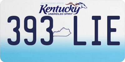 KY license plate 393LIE