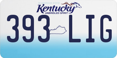 KY license plate 393LIG