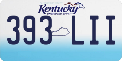 KY license plate 393LII