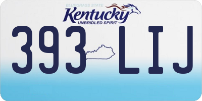 KY license plate 393LIJ
