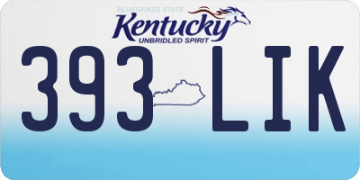KY license plate 393LIK