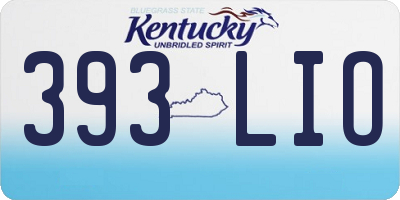 KY license plate 393LIO