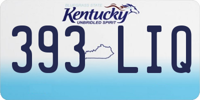 KY license plate 393LIQ