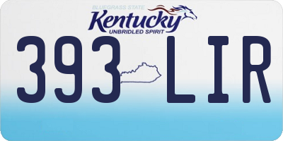 KY license plate 393LIR