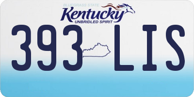 KY license plate 393LIS