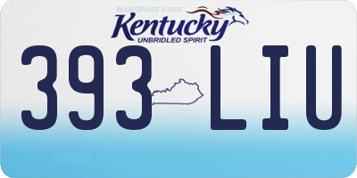 KY license plate 393LIU